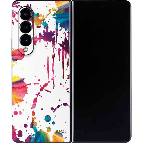 Chromatic Splatter White Galaxy Z Fold4 5G Skin